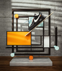 "Balance" - Nike shoe on geometric CGI shapes