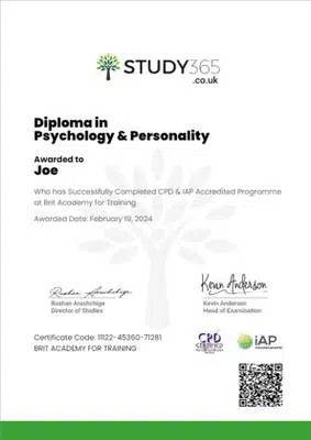 Diploma in Psychology & Personality - Certificate